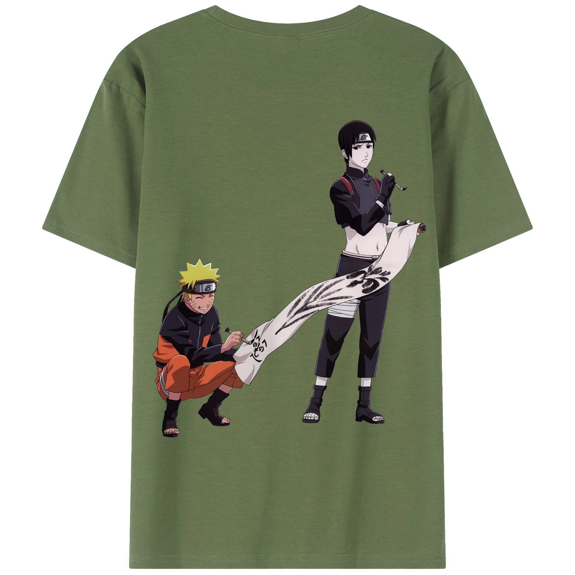 （画像用） NARUTO -ナルト- うずまき ナルト Uzumaki Naruto 綿100％ メンズ半袖Tシャツ（バックプリント） 通気性